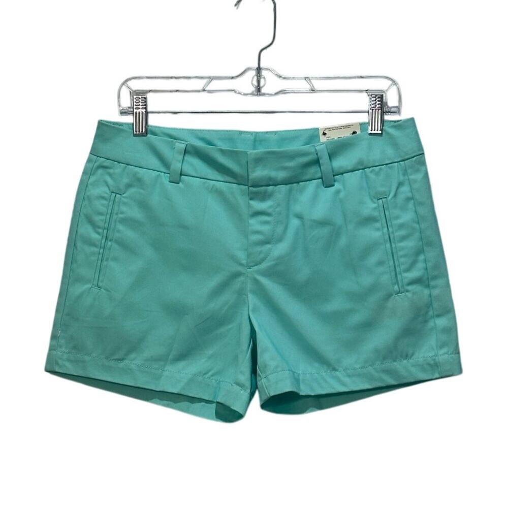 NWT STYLUS Aruba Blue Low Rise Flat Waist 4" Inseam Shorts 4 Preppy Summer Beach